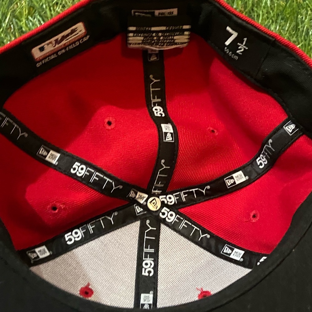 Los Angeles Angels New Era Red Fitted Hat (7 1/2) - Picture 3 of 3